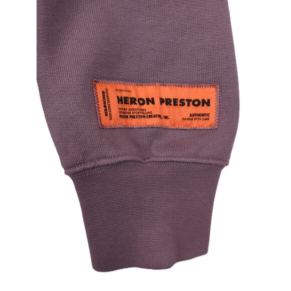 Heron Preston Men's Censored Graphic Logo Hoodie Cotton Grey Yellow Medium NWT - Picture 6 of 8